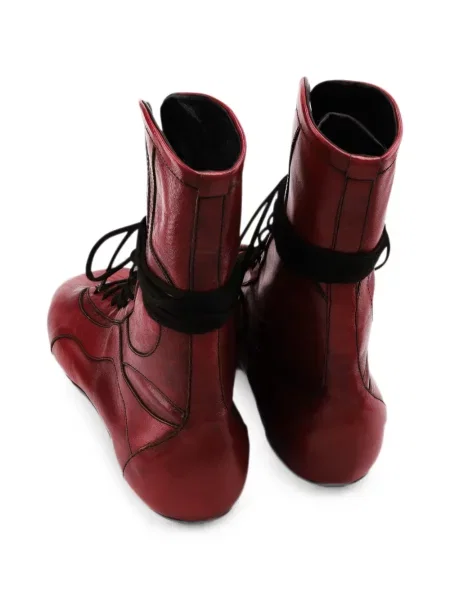 Sneakerși Dries Van Noten din piele roșu