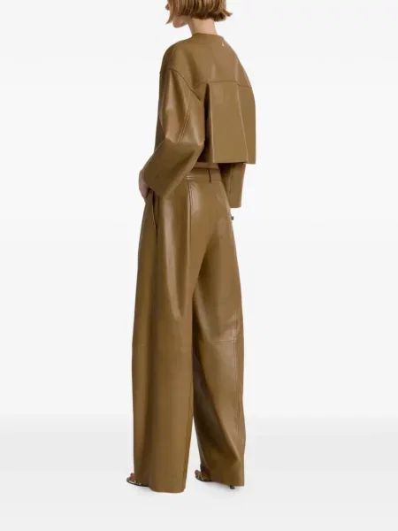 Pantaloni Alberta Ferretti din piele verde