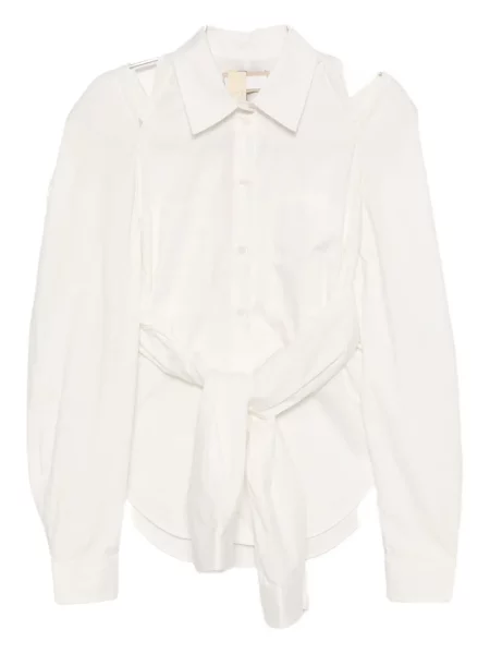 Cămașă Litkovska cu mâneci lungi lungă alb