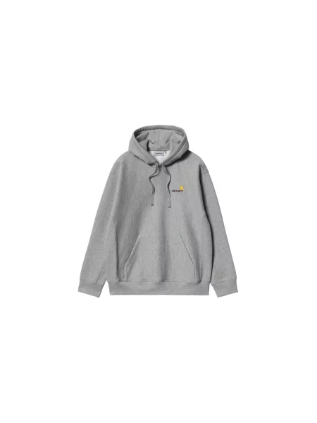 Carhartt WIP Hooded American Script Sweat Grey Heather Mężczyźni Bluzy i bluzy z kapturem Carhartt WIP Size: M szary