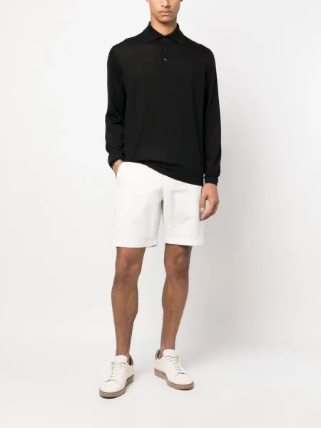 Lung tricou polo Brunello Cucinelli negru