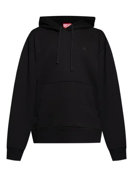 Majica s kapuljačom Diesel s vezom s kapuljačom crna