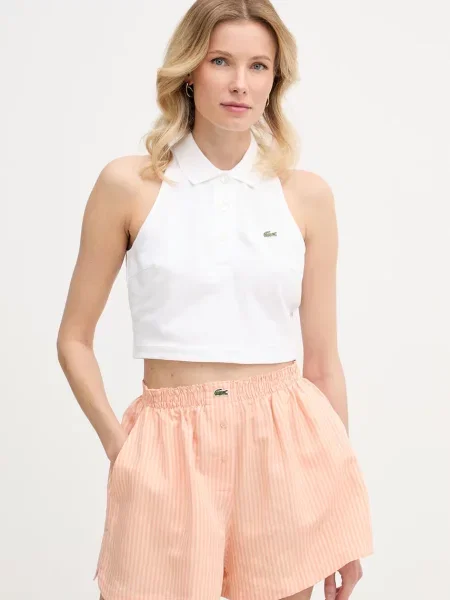 Oříznuté top Lacoste bílý