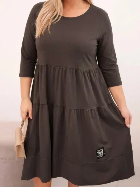 Rochie Kesi Włoski cu volane maro