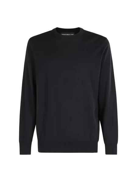 Jedwabny sweter Department Five z okrągłym dekoltem czarny