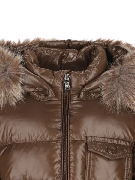 Futro dziecięce Moncler Enfant brązowe