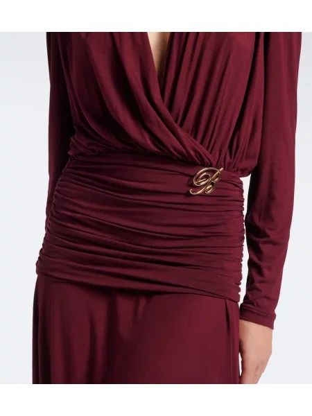 Rochie midi Blumarine din jerseu drapată cu legături