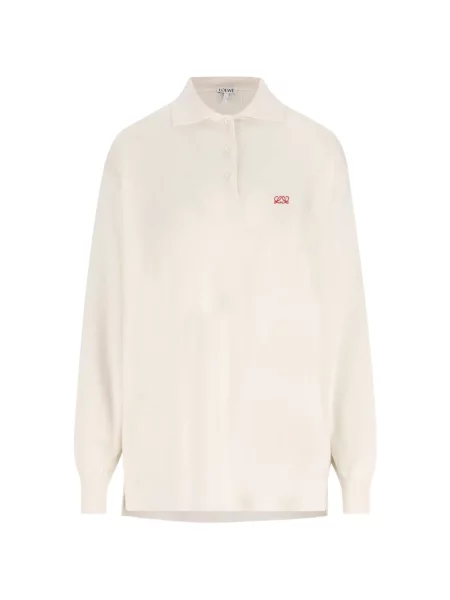 Tricou polo Loewe cu broderie alb