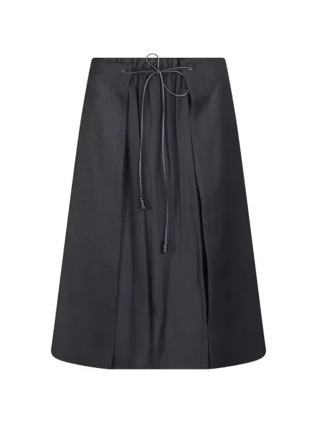 Fustă midi Moncler în linie A cu autograf negru