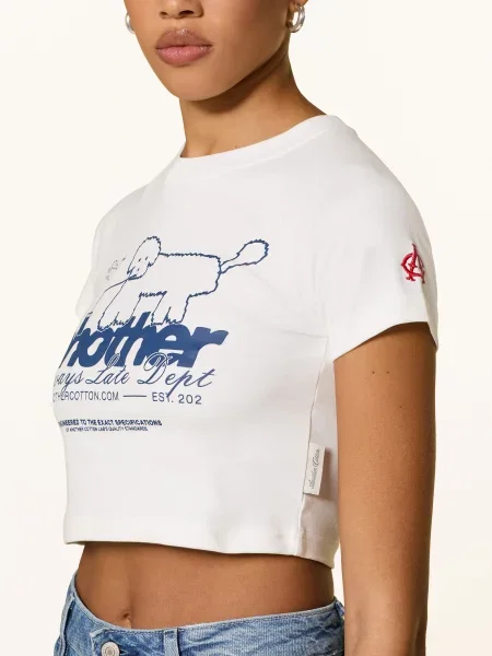 Another Cotton Lab Cropped Tričko bílá