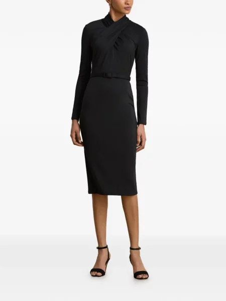 Cu centură rochie midi Lauren Ralph Lauren negru