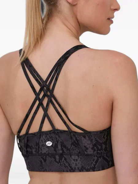 Sutien sport Dkny cu imagine cu model piele de șarpe cu bretele negru