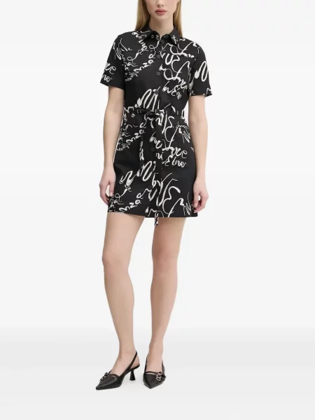 Rochie tip cămașă Desigual cu imagine de costum negru
