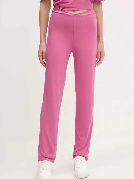 BOSS spodnie dresowe gładkie różowy