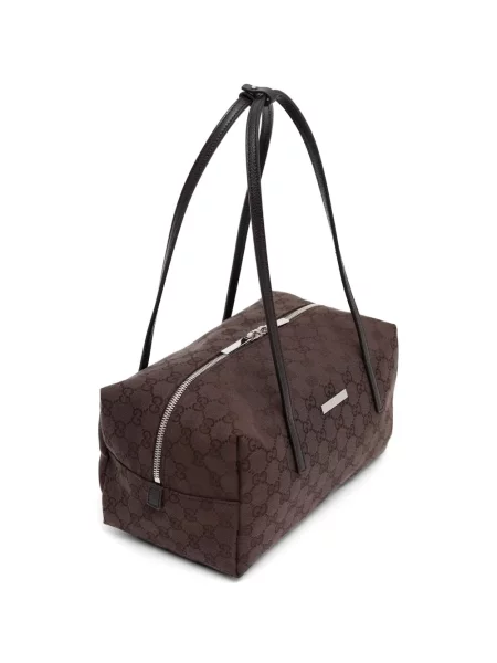 Geantă shopper Gucci din canvas maro