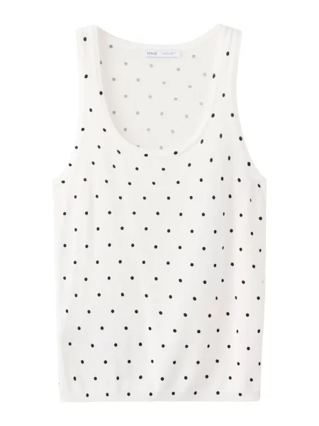 MANGO Top brodat SEVILLA negru alb