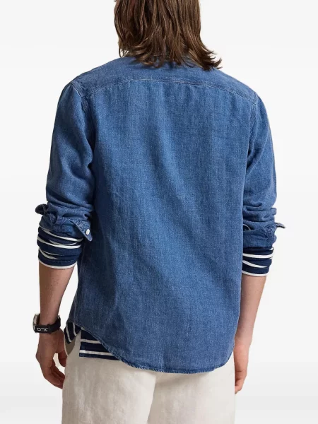 Scurt șapcă Polo Ralph Lauren cu broderie din jerseu maro