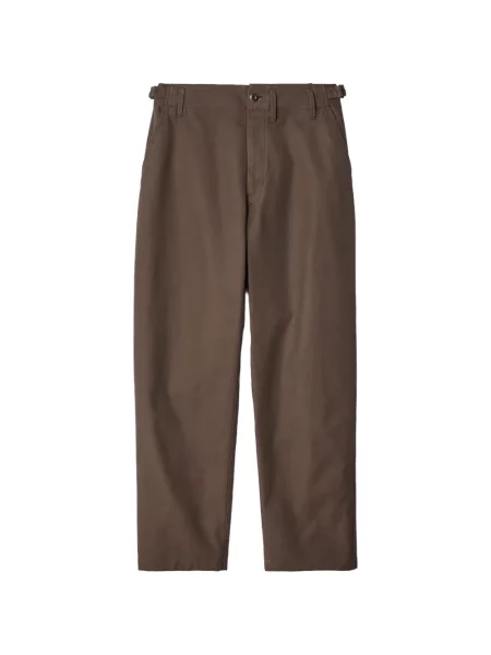 Pantaloni Lemaire din țesătură twill conici maro