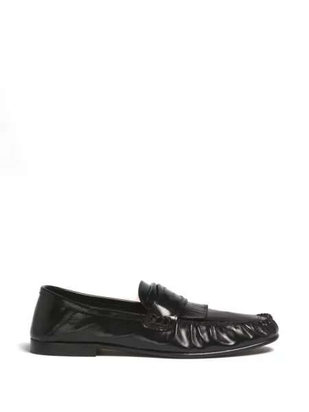 Pantofi loafer Marni cu franjuri din piele negru