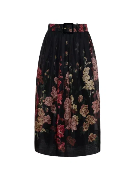 Fustă midi Cara Cara cu model floral cu imagine alb
