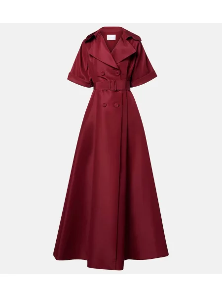 Jedwabna sukienka Carolina Herrera bordowa