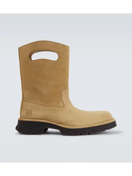 Botine Loewe din piele de căprioară bej