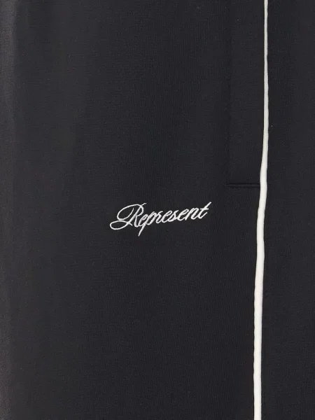 Pantaloni Represent cu broderie alergare negru