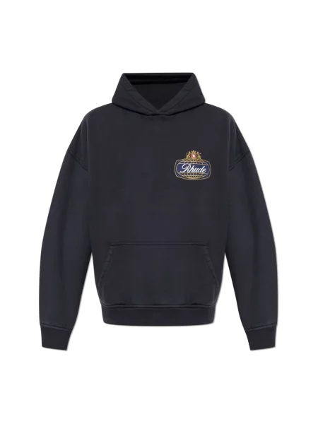 RHUDE bluza z kapturem niebieska