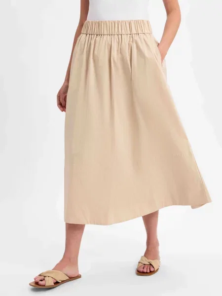 Neo Noir spódnica midi Yara Kobiety jednolity 38 beżowy