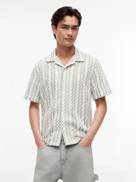 Tommy Jeans Cămașă verde pastel alb