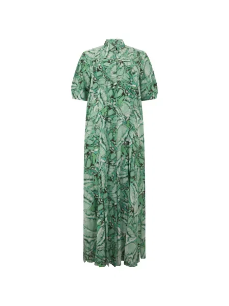 Rochie Alberta Ferretti de mătase cu imagine verde