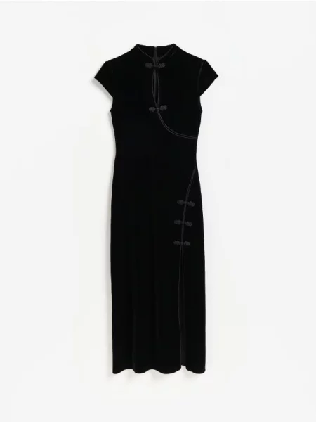 Reserved Rochie maxi din catifea negru
