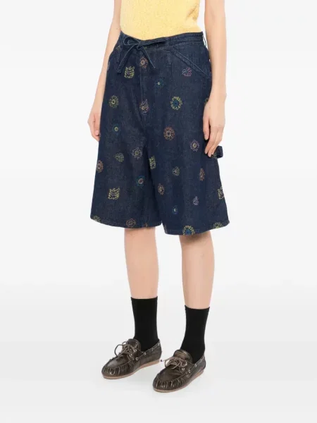 Kratke traper hlače Garçon By Garçon s cvjetnim printom plava