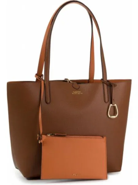 Reverzibilný shopper kabelka Lauren Ralph Lauren hnedá