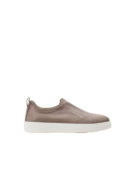 Sneakersy Santoni skórzane wsuwane beżowe