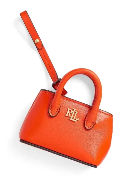Usnjen obesek za ključe Lauren Ralph Lauren oranžna