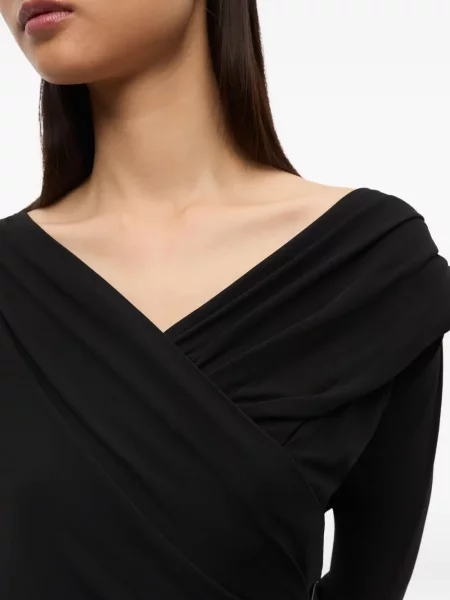 Rochie maxi Ganni din jerseu de costum negru