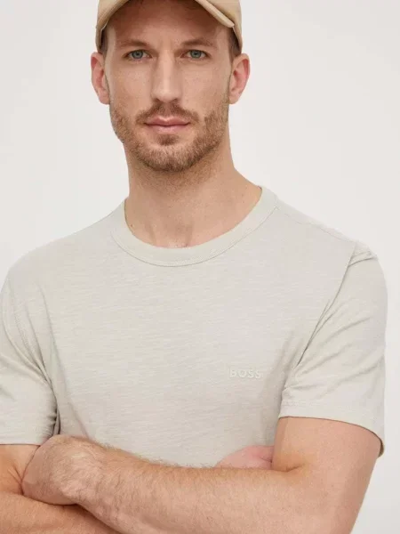 Majica Boss Orange za muškarce bež bez uzorka crna