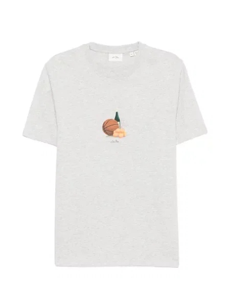 Tricou Les Deux cu imagine gri