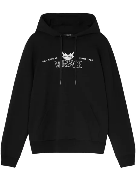 Hanorac cu glugă Versace cu imagine negru