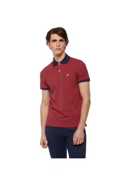 Koszulka polo Brooks Brothers w paski czerwona