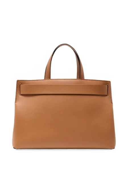 Geantă shopper Lancel din piele cu cataramă maro