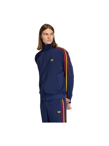 Bluza dresowa w kroju regular fit z haftowanym logo modelu FIREBIRD TT' Adidas Originals niebieska