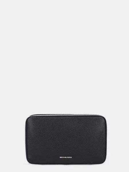 Кожена козметична чанта MICHAEL Michael Kors черно