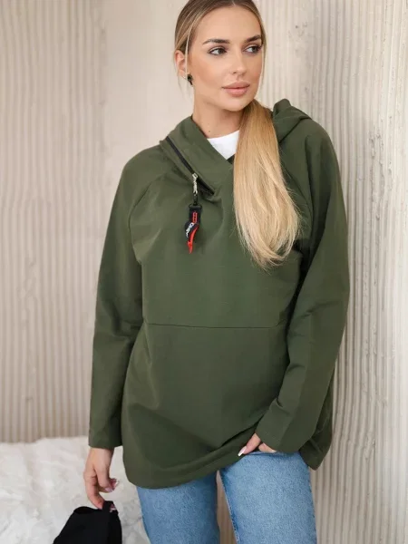 Tunică Kesi cu glugă kaki