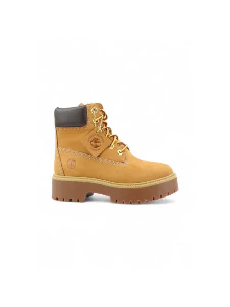 Botki Timberland zamszowe na platformie w miejskim stylu beżowe