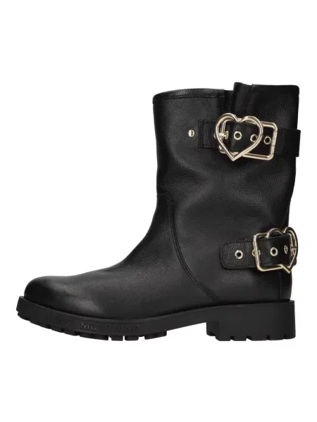 Botki Love Moschino skórzane czarne