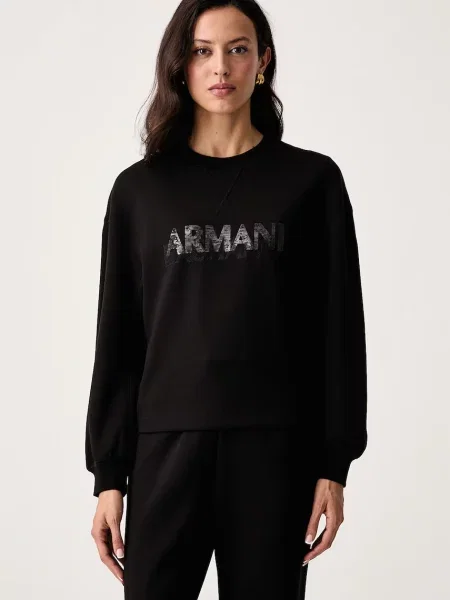 Armani Exchange hanorac pentru femei cu vâscoză negru