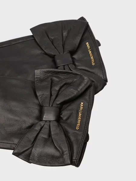 Кожаные перчатки Karl Lagerfeld черные