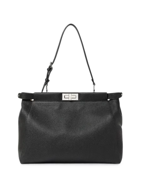 Geantă Fendi Peekaboo din piele negru